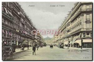 Paris - 9 - Avenue of & # 39Opera Old Postcard