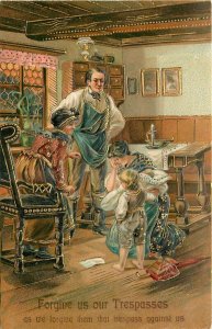 c1910 Religion Lords Prayer forgive us our trespasses PFB Postcard 25-5313