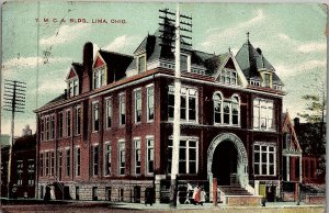 1909 LIMA OHIO Y.M.C.A. BUILDING YOUNG MENS CHRISTIAN ASSOC POSTCARD 25-132