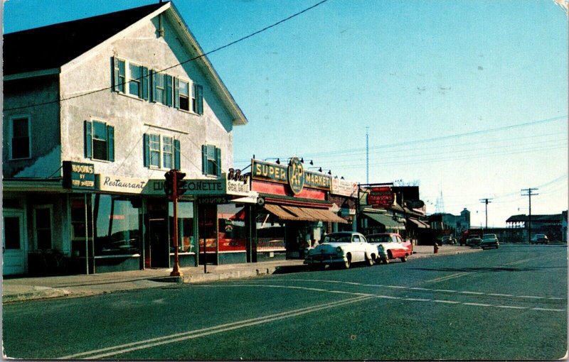 Postcard Business Section of Buzzards Bay in Cape Cod, Massachusetts United States