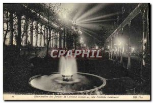 Old Postcard Exhibition of decennale & # 39automobile November 1907 Illuminat...