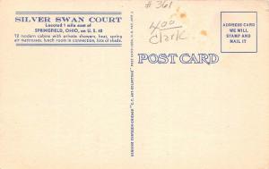 E21/ Springfield Ohio Postcard Linen Silver Swan Court 3View Interior