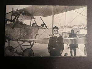 Mint Postcard England WWI Plane Aircraft SAS Gas Mask RPPC