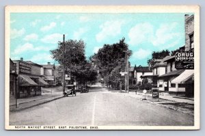 J87/ East Palestine Ohio Postcard c1910 Market Street Stores Autos 1199