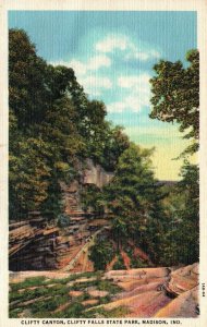 VINTAGE POSTCARD CLIFTY CANYON CLIFTY FALLS STATE PARK MADISON INDIANA