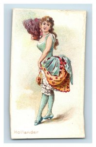 Lovely Dancing Women Kimball & Co's, Hollander Tobacco Cigarette Trade Card F53