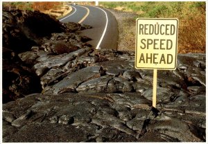 Lava-covered roads in Hawaii Volcanoes National Park! postcard