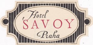 Czechoslovakia Praha Hotel Savoy Vintage Luggage Label sk4464