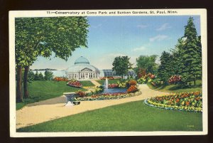 St. Paul, Minnesota/MN Postcard, Conservatory At Como Park & Sunken Gardens
