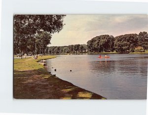 Postcard A typical view of the beautiful park and waterway at Stratford Canada