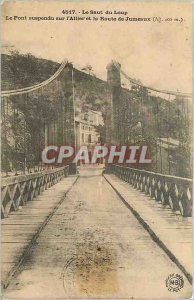 Old Postcard Le Saut du Loup The suspension bridge over the Allier and the Tw...