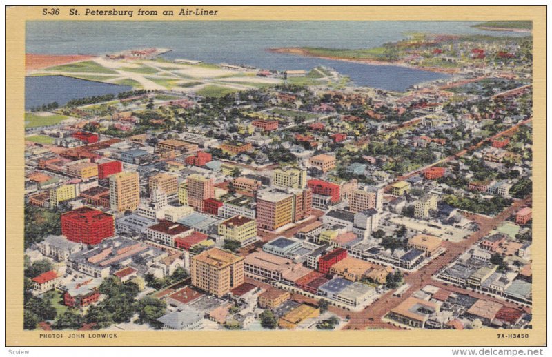 ST. PETERSBURG from an Air-Liner, Florida, PU-1947