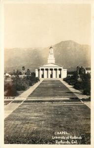 RPPC Postcard Chapel University of Redlands San Bernardino County CA