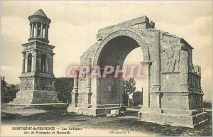 Postcard Old Saint Remy de Provence Antiques Arc de Triomphe and Mausoleum