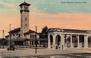 Postcard Railroad Union Station Dayton Ohio OH