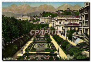 Old Postcard Menton Vue Generale Garden Hotels and St. Agnes mountain