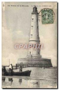 Old Postcard Lighthouse Cordovan Entree Gironde Fishermen boat