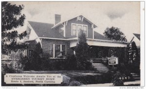 Evergreen Tourists Home, Route 1, Sanford, North Carolina 1920-40s