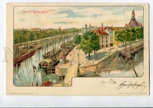 3073808 HOLLAND ROTTERDAM ships Vintage lithograph RPPC 1899 y