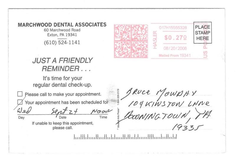 Modern Dental Advert Toothpaste Tooth Brush Floss Postcard