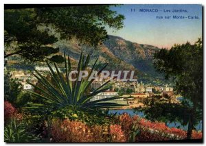 Old Postcard The Gardens Monaco View Of Monte Carlo