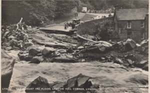 Devon Postcard - The August 1952 Flood, Lynton Hill Corner, Lynmouth RS24067