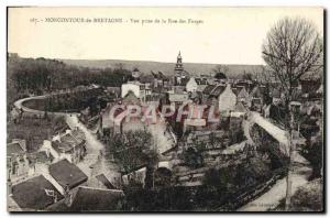 Old Postcard Moncontour Brittany View from the Rue des Forges
