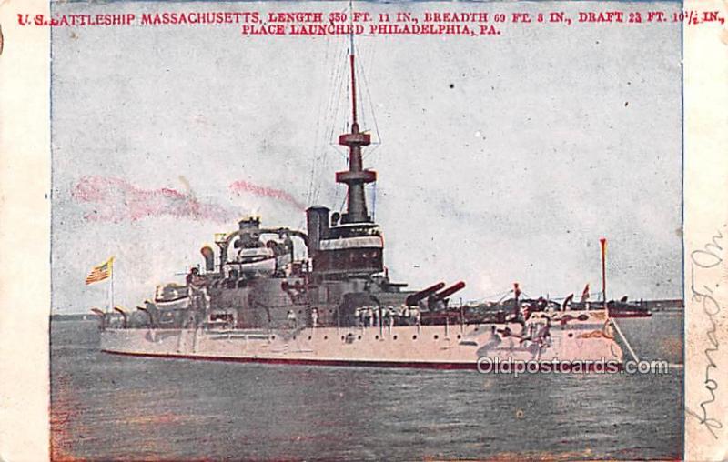 U.S. Battleship Massachusetts Military Battleship 1907 
