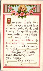 VINTAGE POSTCARD MAY YOUR LIFE BE SWEET AND FAIR STEGHER USA QUALITY c. 1910s