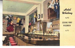 Hotel Whiting - Stevens Point Wi. Bar w/Murals 1950