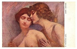 Nude Woman kissed by Woman