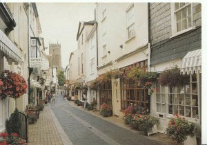 Devon Postcard - Dartmouth - Showing Shops and Church - Ref AB2645