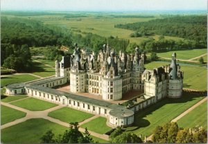 Postcard France - Aerial view of Chateau Chambourd - South Façade and Royal Gate