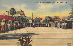 CLEARWATER, FL Florida  SHUFFLE BOARD CLUB Men's Game Underway  c1940's Postcard