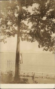 Meredith NH 1929 Cancel Lake Winnipesaukee Real Photo RPPC Vintage Postcard