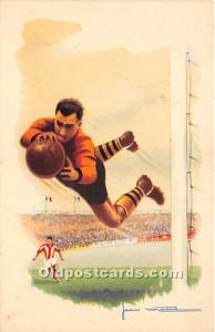 Old Vintage Soccer Postcard Post Card Soccer Postcard The Save