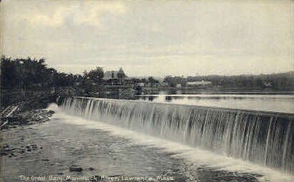 The Great Dam, Merrimack River - Lawrence, Massachusetts MA