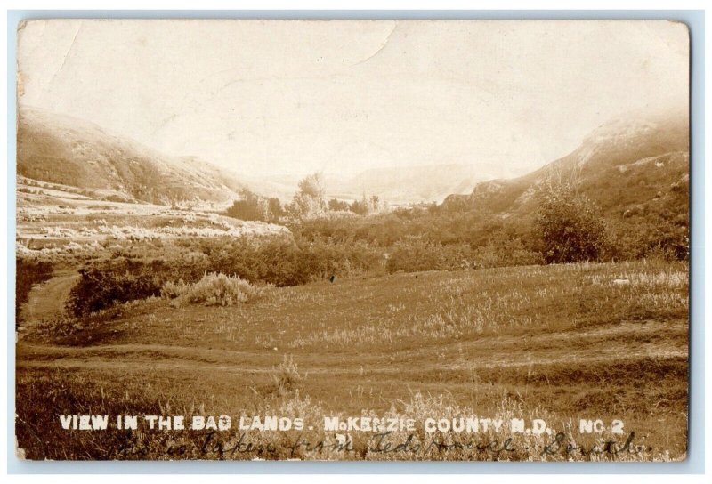 1920 View In The Bad Lands McKenzie County North Dakota ND RPPC Photo Postcard