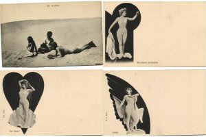 EROTIC RISQUE NUS NUDES 53 CPA mostly pre-1940 (L4446)