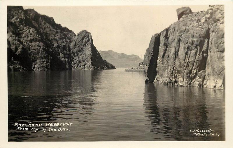 Hiscock RPPC Postcard Shoshone Reservoir from Top of the Dam, ID Unposted