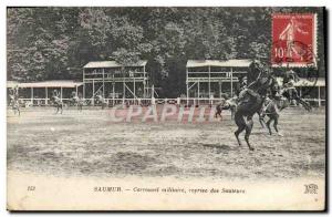 Old Postcard Horse Equestrian military Saumur Carrousel Recovery jumpers