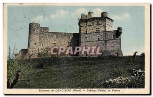 Old Postcard surroundings Genolhac Gard Chateau Gates Feodal