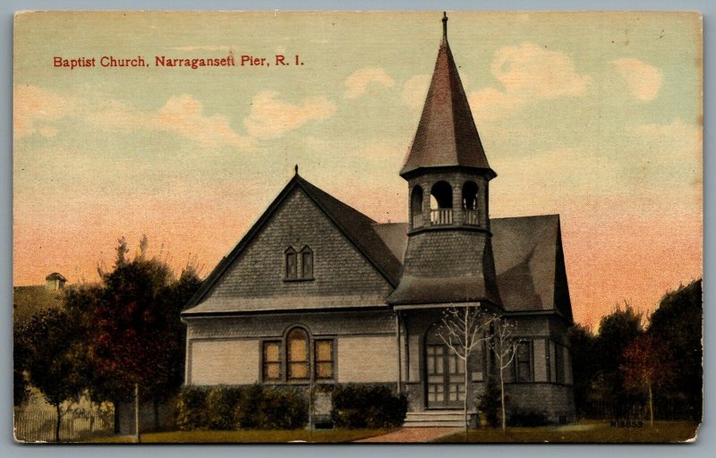 Postcard Narragansett Pier RI c1910s Baptist Church Now Residence 101 Caswell St