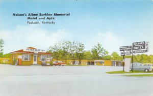 Alben Barkley  Memorial Motel & Apartments Paducah Kentucky 1963 postcard