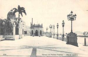 Rio de Janeiro Brazil view of Terraco do Passeio Publico antique pc Z23948