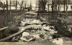 Possibly Readfield ME Maine? Flood Washout c1910 Real Photo Postcard dcn