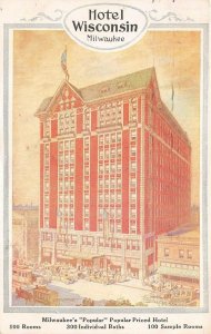 Milwaukee Wisconsin 1914 Postcard Hotel Wisconsin