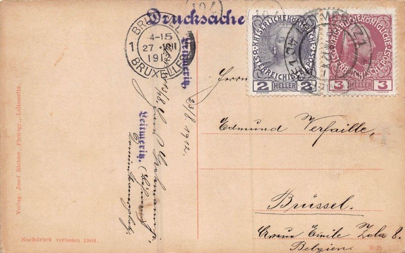 LEITMERITZ a ELBE GERMANY LITOMERICE CZECH REPUBLIC~LIPPETT GASSE~1912 POSTCARD 