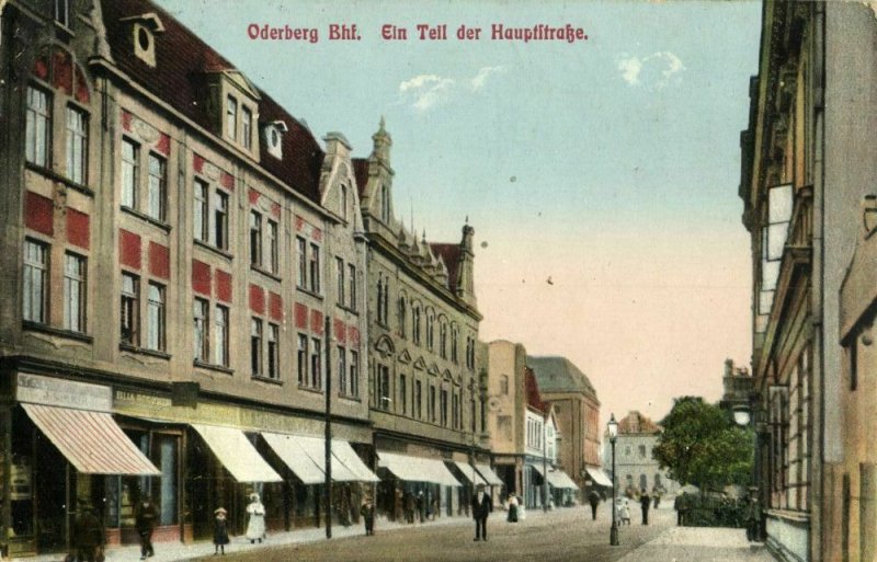 czech germany, ODERBERG BOHUMÍN, Ein Teil der Hauptstrasse (1915) Postcard