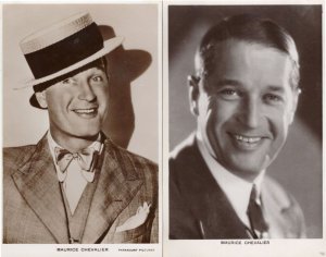 Maurice Chevalier Paramount Film & Picturegoer 2x Real Photo Postcard s